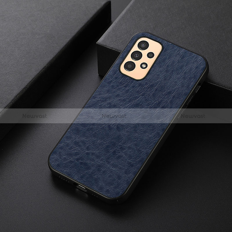 Soft Luxury Leather Snap On Case Cover B07H for Samsung Galaxy A13 4G Blue