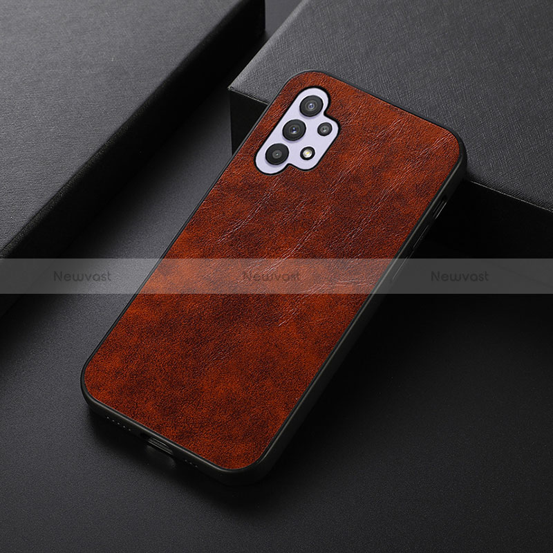 Soft Luxury Leather Snap On Case Cover B07H for Samsung Galaxy A32 5G Red