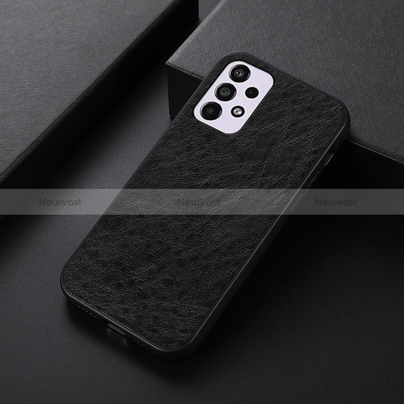 Soft Luxury Leather Snap On Case Cover B07H for Samsung Galaxy A33 5G Black