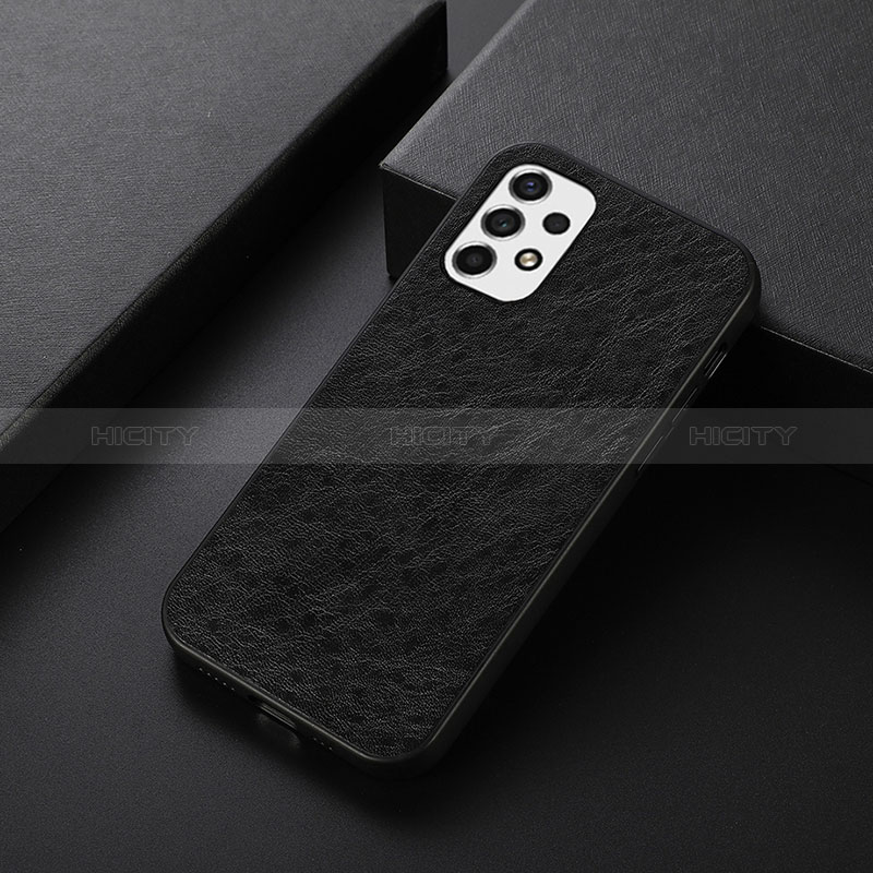 Soft Luxury Leather Snap On Case Cover B07H for Samsung Galaxy A53 5G Black