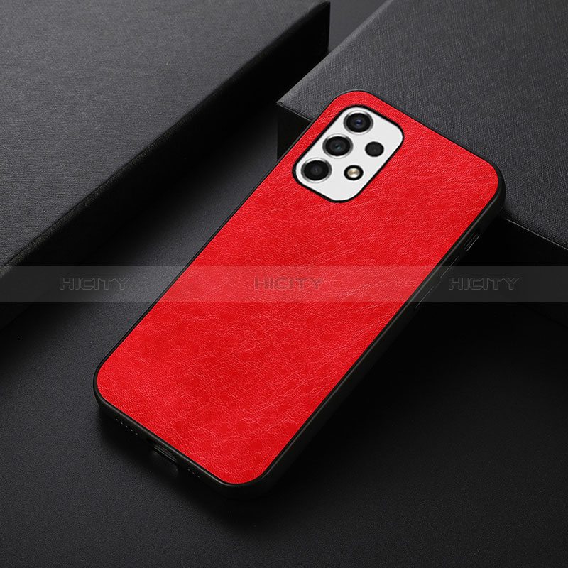 Soft Luxury Leather Snap On Case Cover B07H for Samsung Galaxy A53 5G Red
