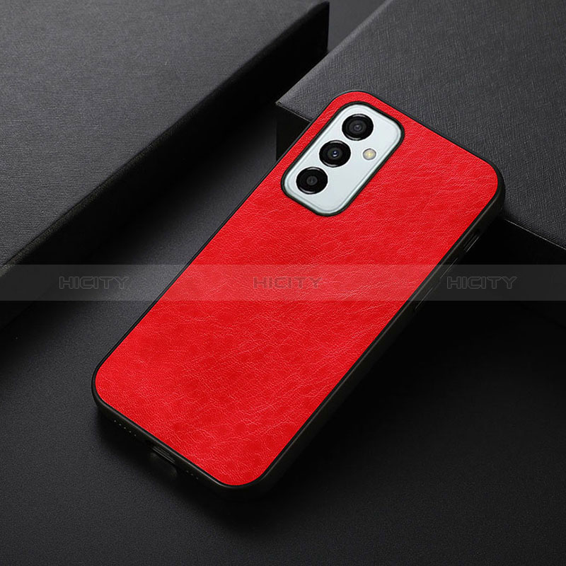 Soft Luxury Leather Snap On Case Cover B07H for Samsung Galaxy F23 5G Red