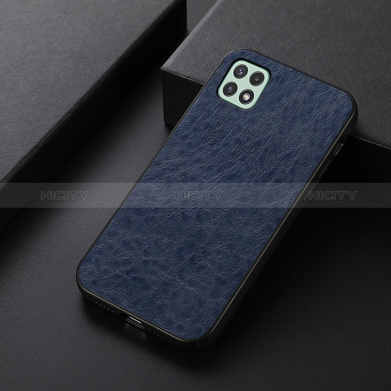 Soft Luxury Leather Snap On Case Cover B07H for Samsung Galaxy F42 5G Blue