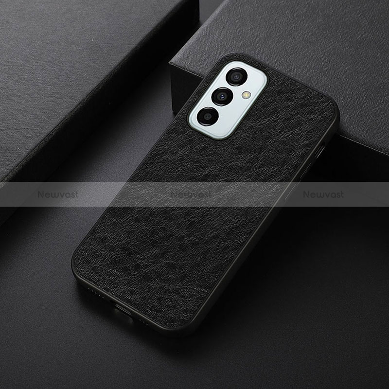 Soft Luxury Leather Snap On Case Cover B07H for Samsung Galaxy M23 5G Black