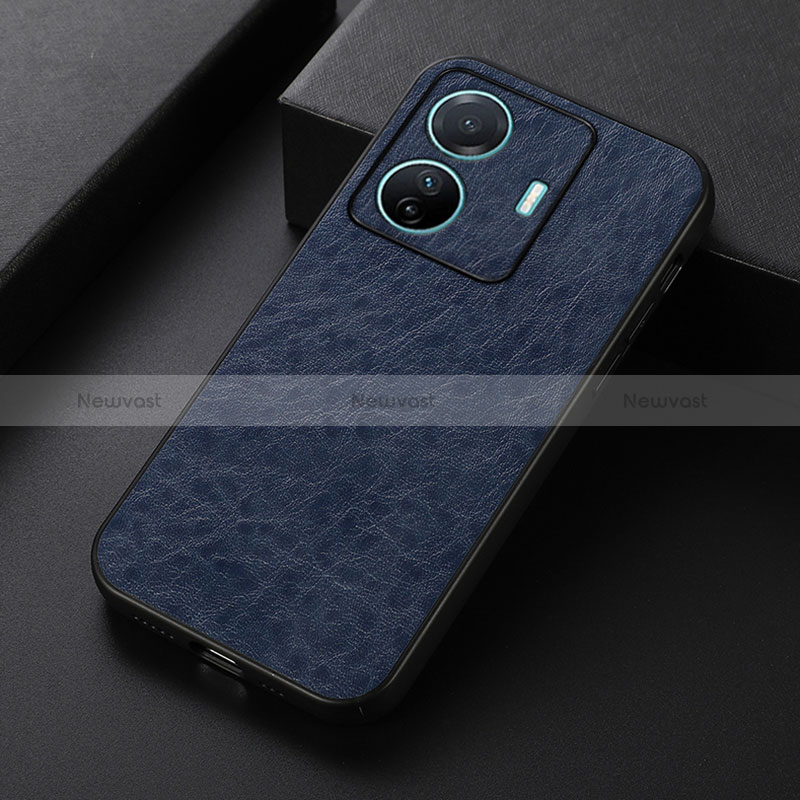 Soft Luxury Leather Snap On Case Cover B07H for Vivo T1 5G Blue