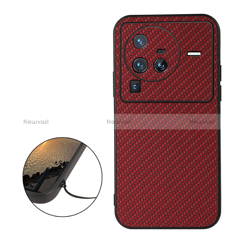 Soft Luxury Leather Snap On Case Cover B07H for Vivo X80 Pro 5G