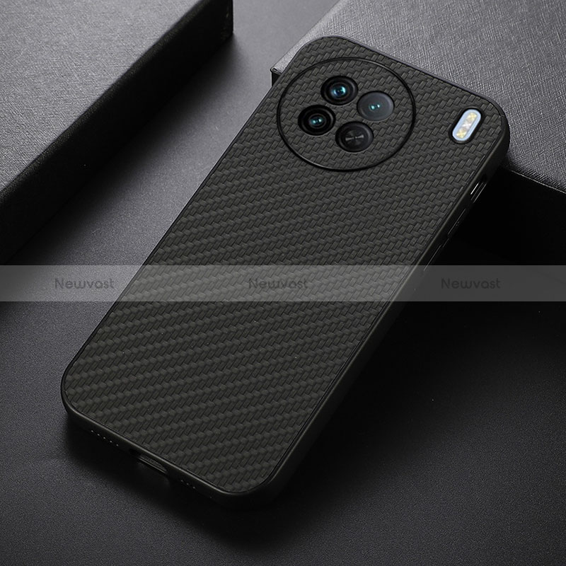 Soft Luxury Leather Snap On Case Cover B07H for Vivo X90 5G Black