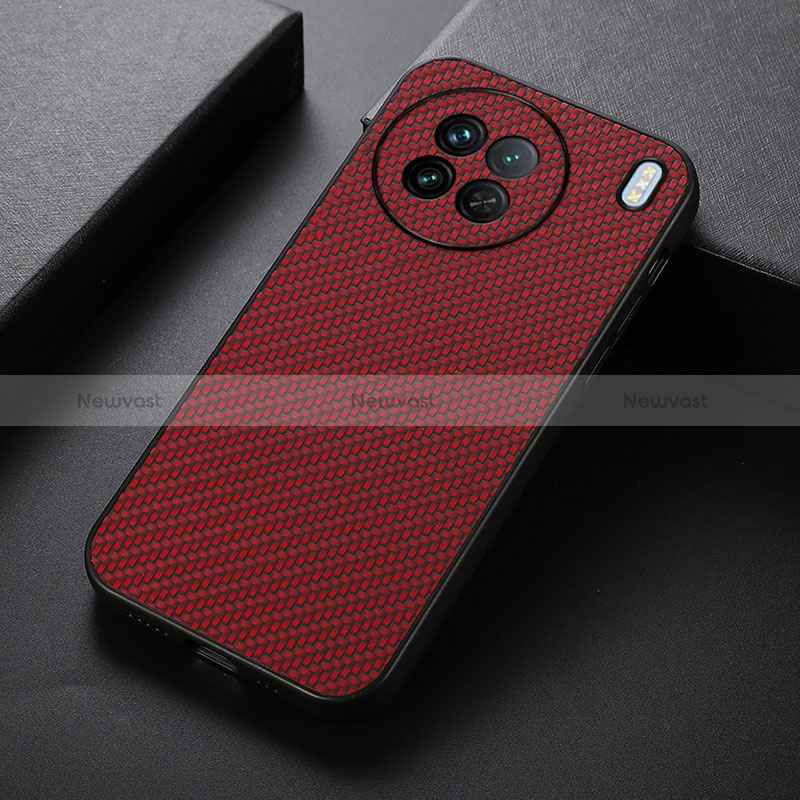 Soft Luxury Leather Snap On Case Cover B07H for Vivo X90 5G Red