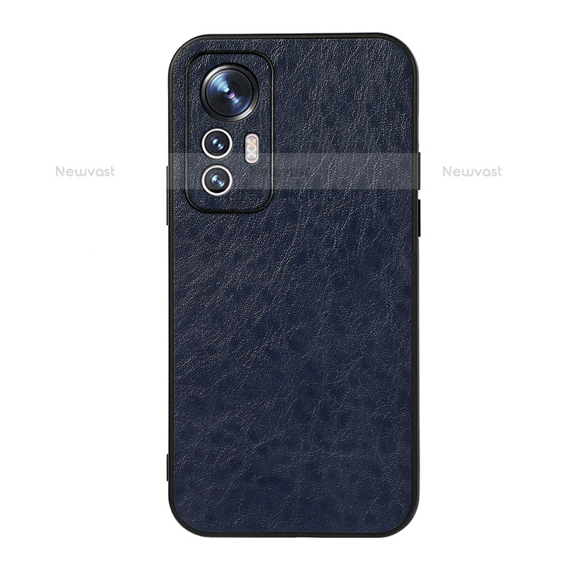 Soft Luxury Leather Snap On Case Cover B07H for Xiaomi Mi 12 Pro 5G Blue