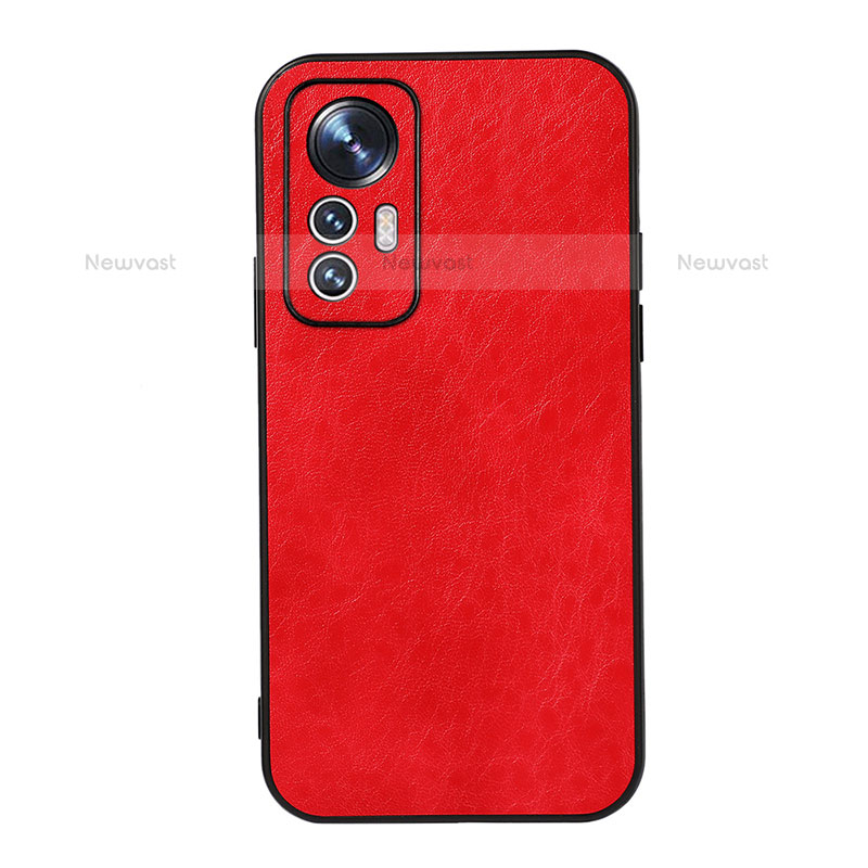 Soft Luxury Leather Snap On Case Cover B07H for Xiaomi Mi 12S 5G Red