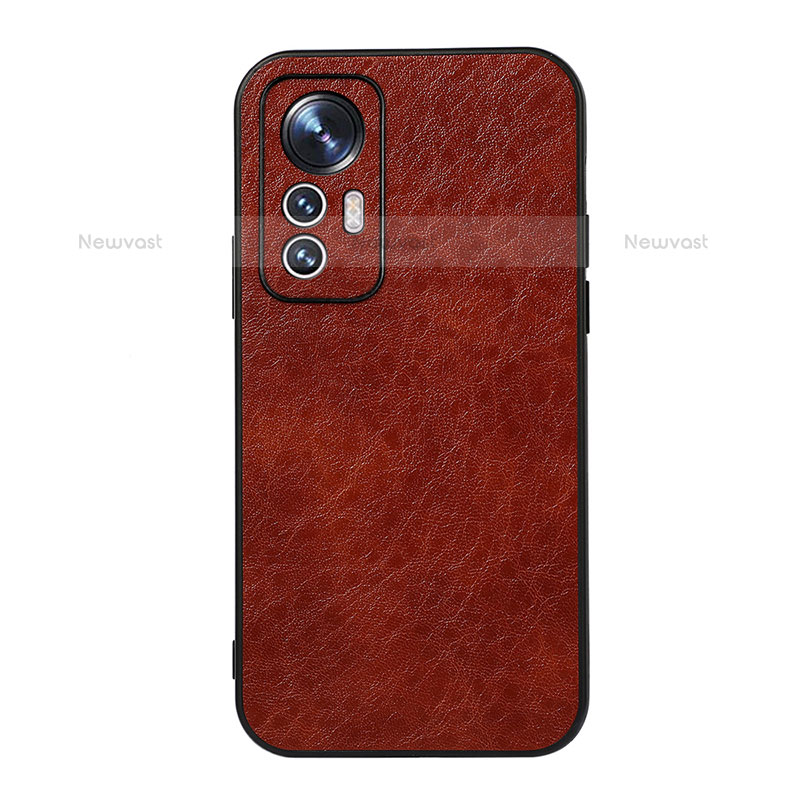 Soft Luxury Leather Snap On Case Cover B07H for Xiaomi Mi 12S Pro 5G Brown