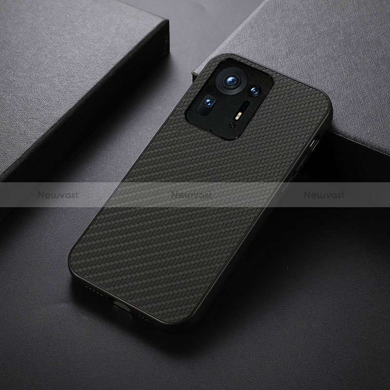 Soft Luxury Leather Snap On Case Cover B07H for Xiaomi Mi Mix 4 5G Black