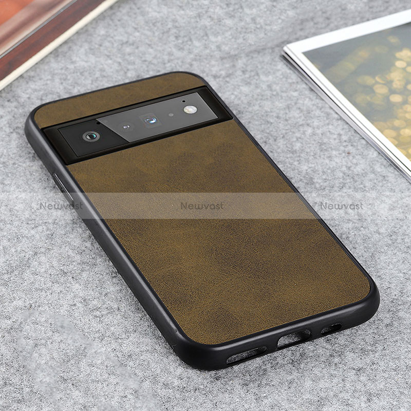 Soft Luxury Leather Snap On Case Cover B08H for Google Pixel 6 Pro 5G