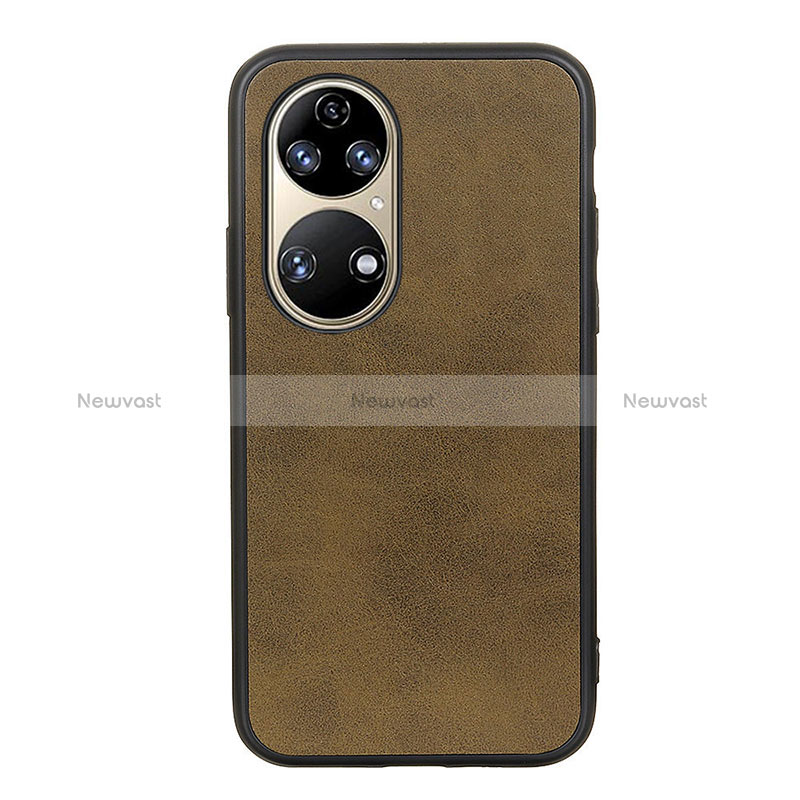 Soft Luxury Leather Snap On Case Cover B08H for Huawei P50 Pro