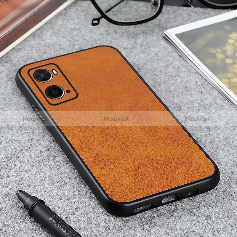 Soft Luxury Leather Snap On Case Cover B08H for Oppo A36 Brown