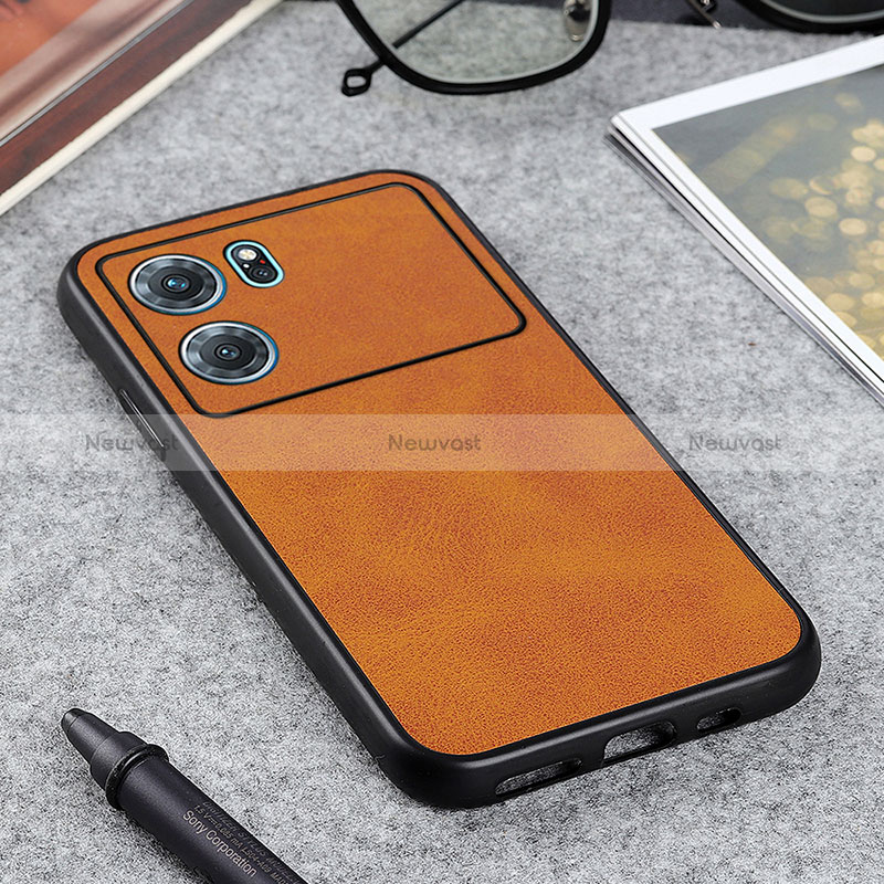 Soft Luxury Leather Snap On Case Cover B08H for Oppo K10 5G Brown