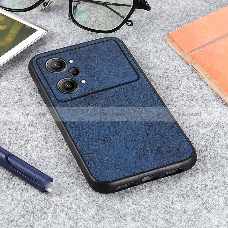 Soft Luxury Leather Snap On Case Cover B08H for Oppo K10 Pro 5G Blue