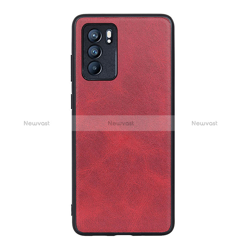 Soft Luxury Leather Snap On Case Cover B08H for Oppo Reno6 5G