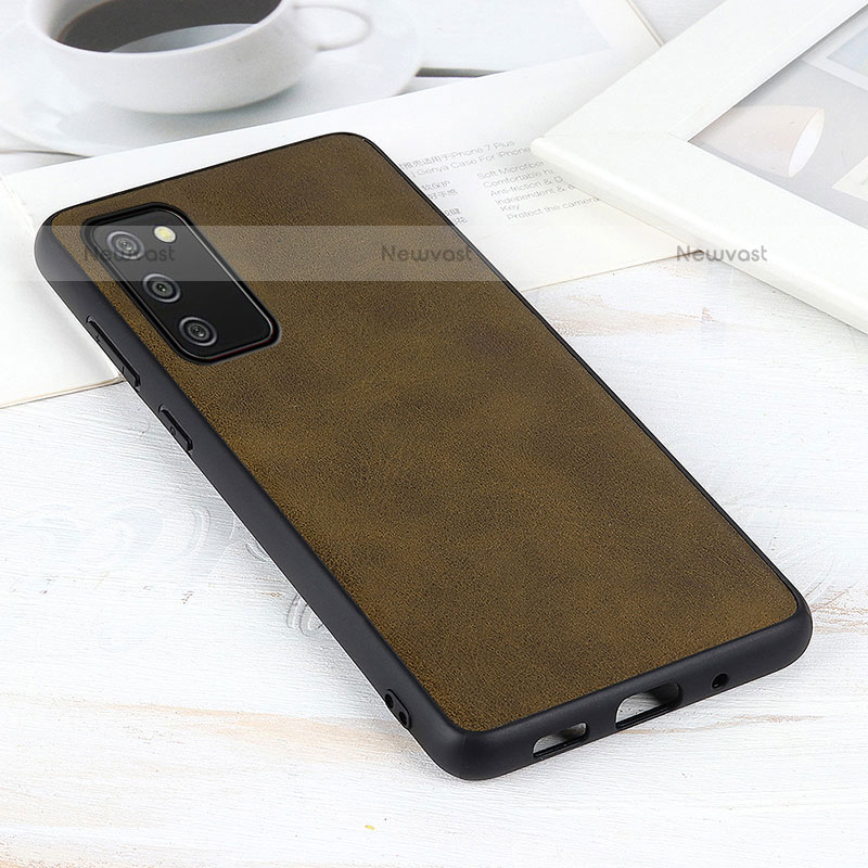 Soft Luxury Leather Snap On Case Cover B08H for Samsung Galaxy A02s Green