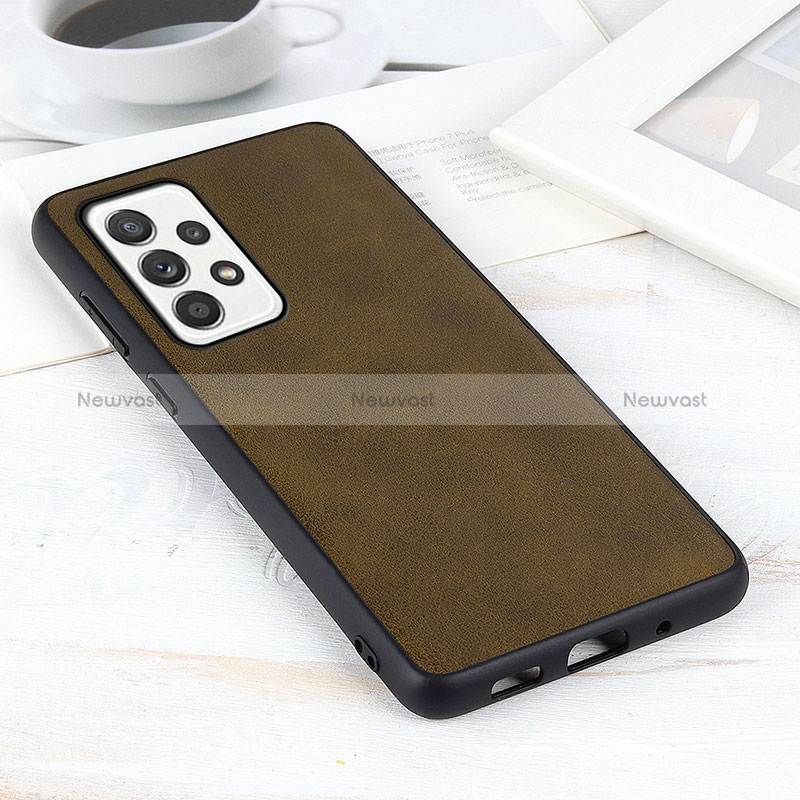 Soft Luxury Leather Snap On Case Cover B08H for Samsung Galaxy A52 5G