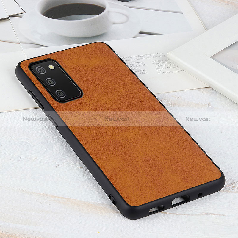 Soft Luxury Leather Snap On Case Cover B08H for Samsung Galaxy M02s Brown