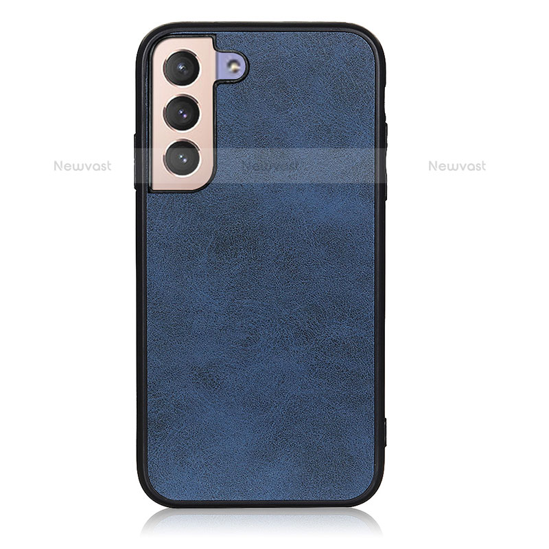 Soft Luxury Leather Snap On Case Cover B08H for Samsung Galaxy S21 5G Blue