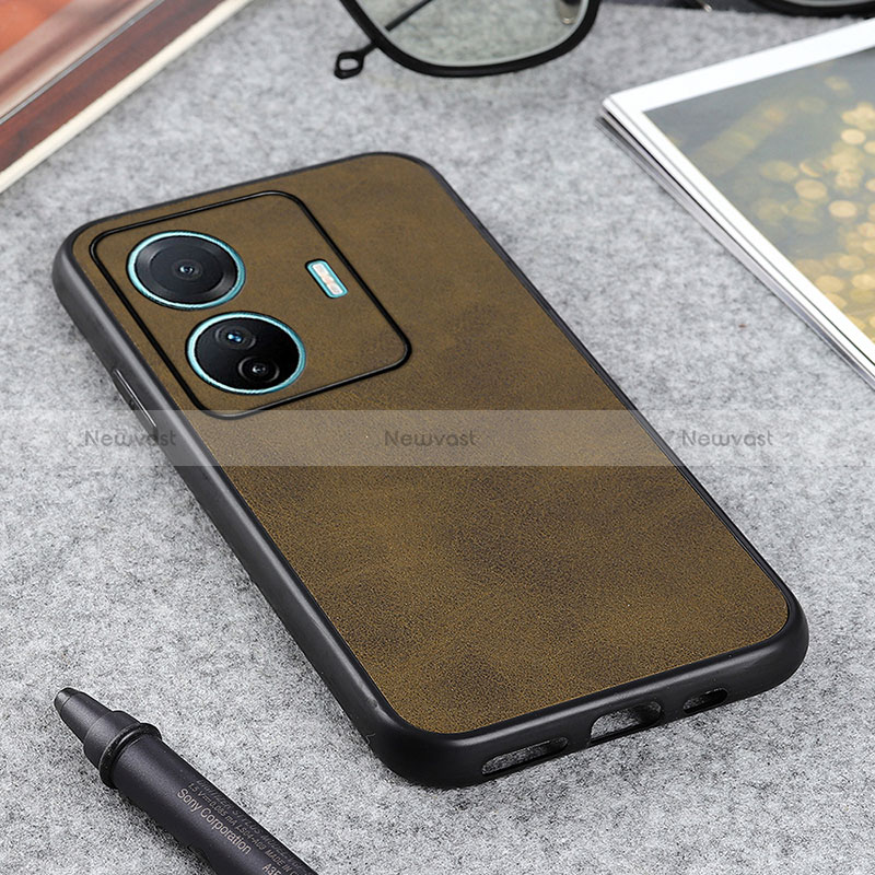 Soft Luxury Leather Snap On Case Cover B08H for Vivo T1 5G