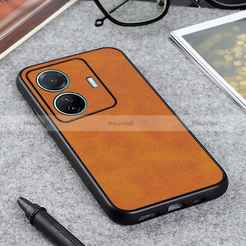 Soft Luxury Leather Snap On Case Cover B08H for Vivo T1 5G