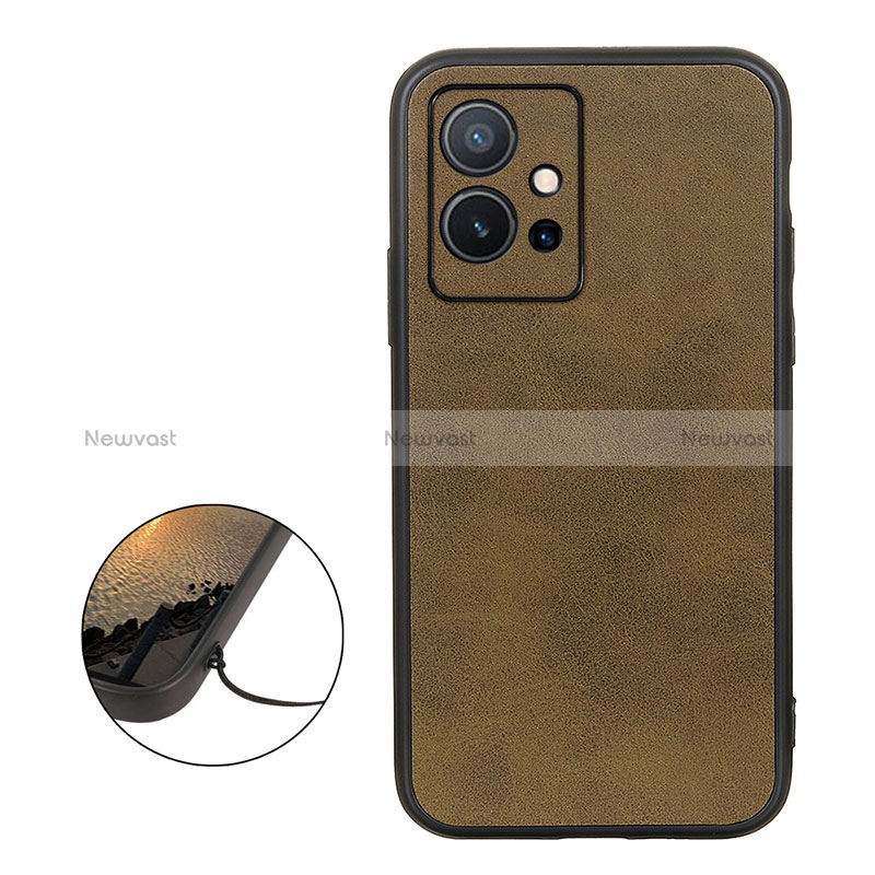 Soft Luxury Leather Snap On Case Cover B08H for Vivo T1 5G India