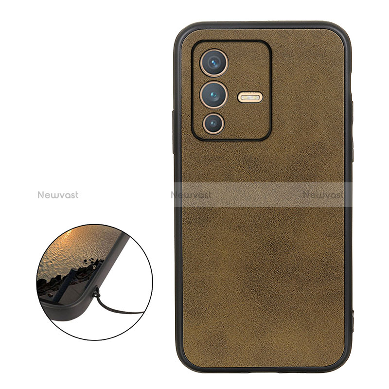 Soft Luxury Leather Snap On Case Cover B08H for Vivo V23 5G