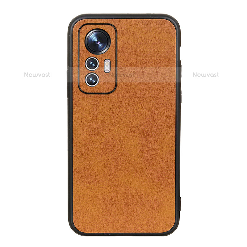 Soft Luxury Leather Snap On Case Cover B08H for Xiaomi Mi 12 Lite 5G Brown