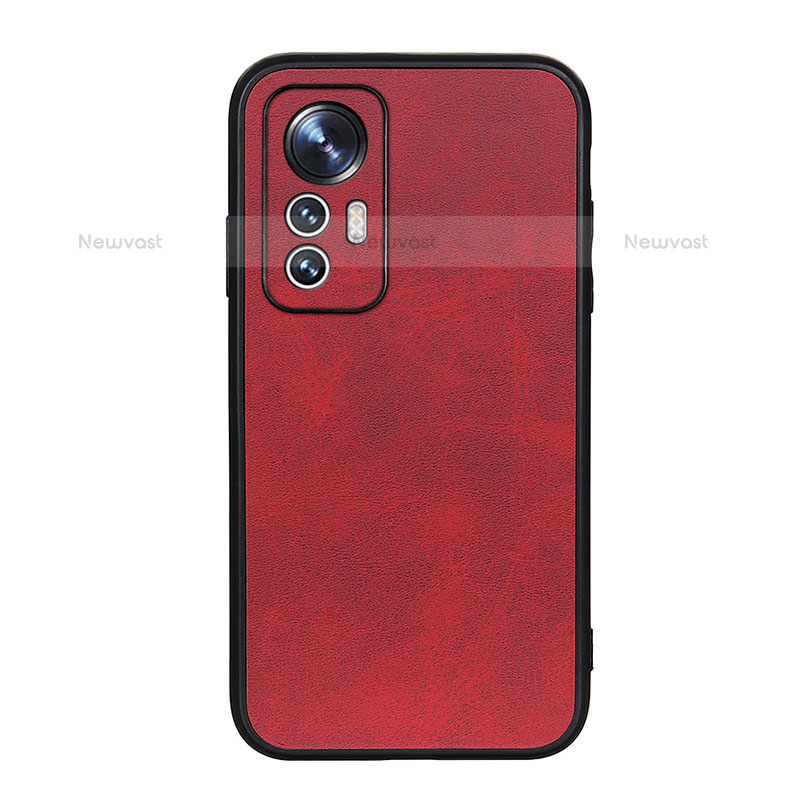 Soft Luxury Leather Snap On Case Cover B08H for Xiaomi Mi 12 Lite 5G Red