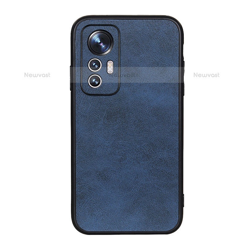 Soft Luxury Leather Snap On Case Cover B08H for Xiaomi Mi 12S 5G Blue