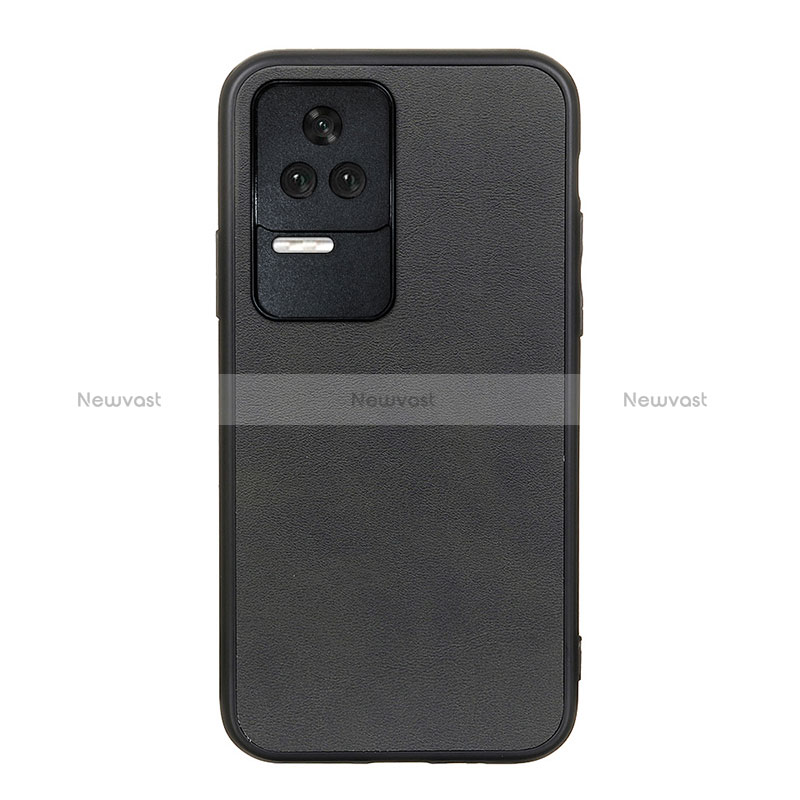 Soft Luxury Leather Snap On Case Cover B08H for Xiaomi Redmi K50 5G Black