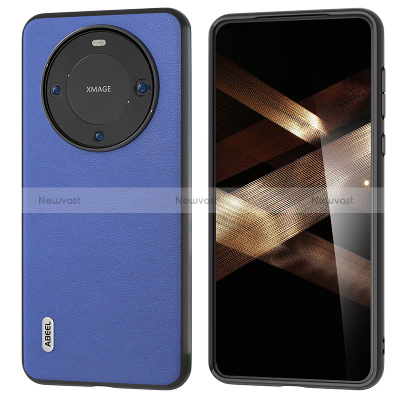 Soft Luxury Leather Snap On Case Cover BH1 for Huawei Mate 60 Pro Navy Blue