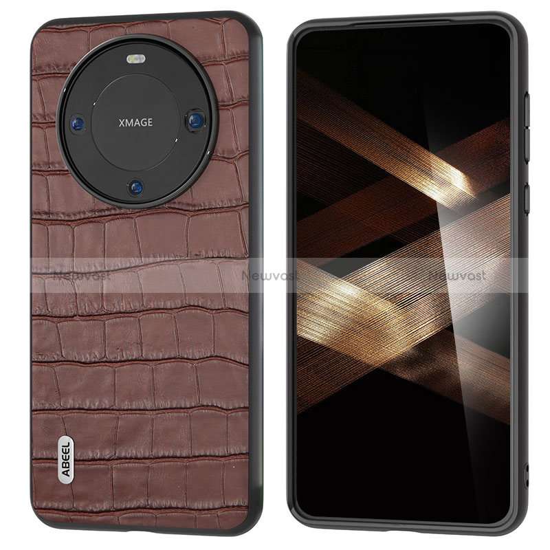 Soft Luxury Leather Snap On Case Cover BH4 for Huawei Mate 60 Pro+ Plus Brown