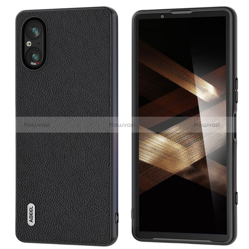 Soft Luxury Leather Snap On Case Cover BH4 for Sony Xperia 5 V Black