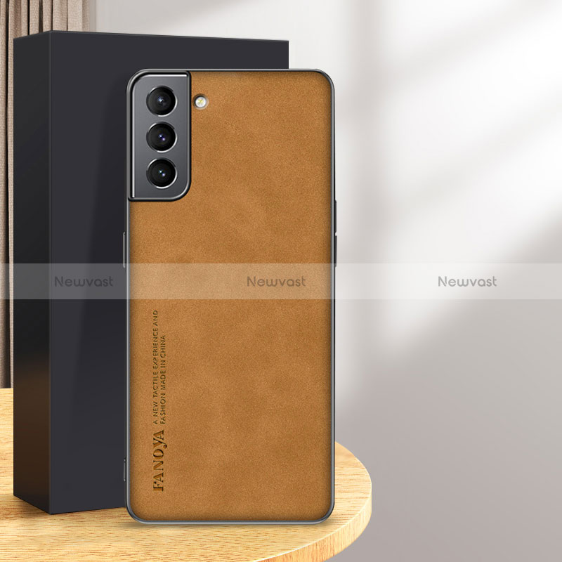 Soft Luxury Leather Snap On Case Cover C01 for Samsung Galaxy S24 Plus 5G Brown