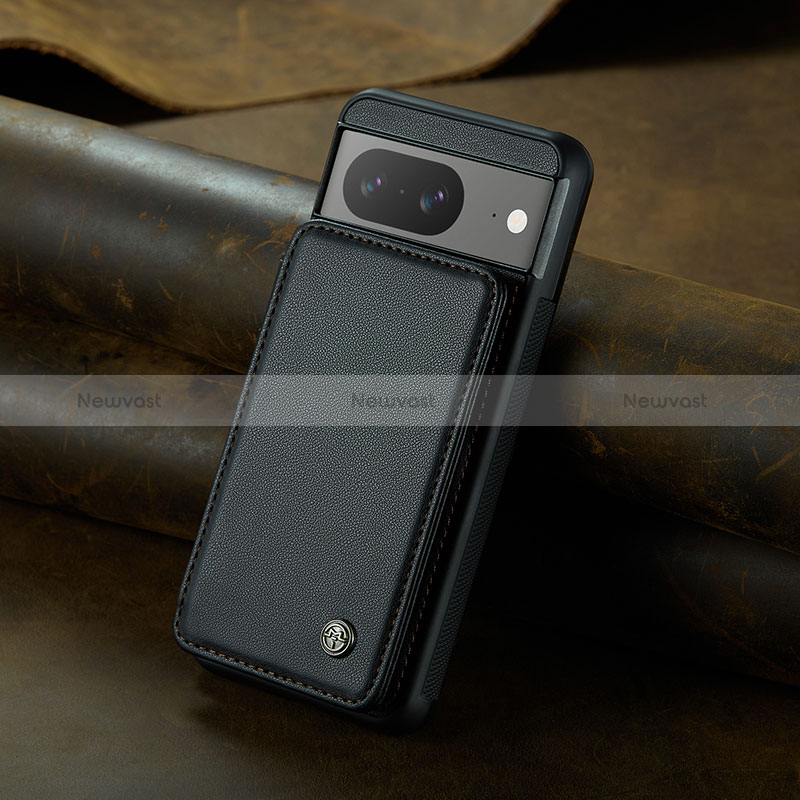 Soft Luxury Leather Snap On Case Cover C01S for Google Pixel 8 5G Black