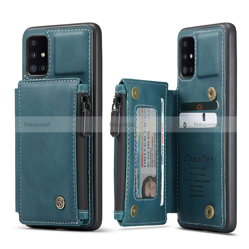 Soft Luxury Leather Snap On Case Cover C01S for Samsung Galaxy A51 5G Blue