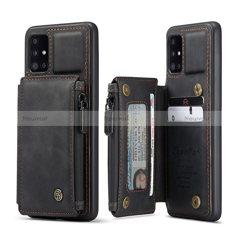 Soft Luxury Leather Snap On Case Cover C01S for Samsung Galaxy M40S Black