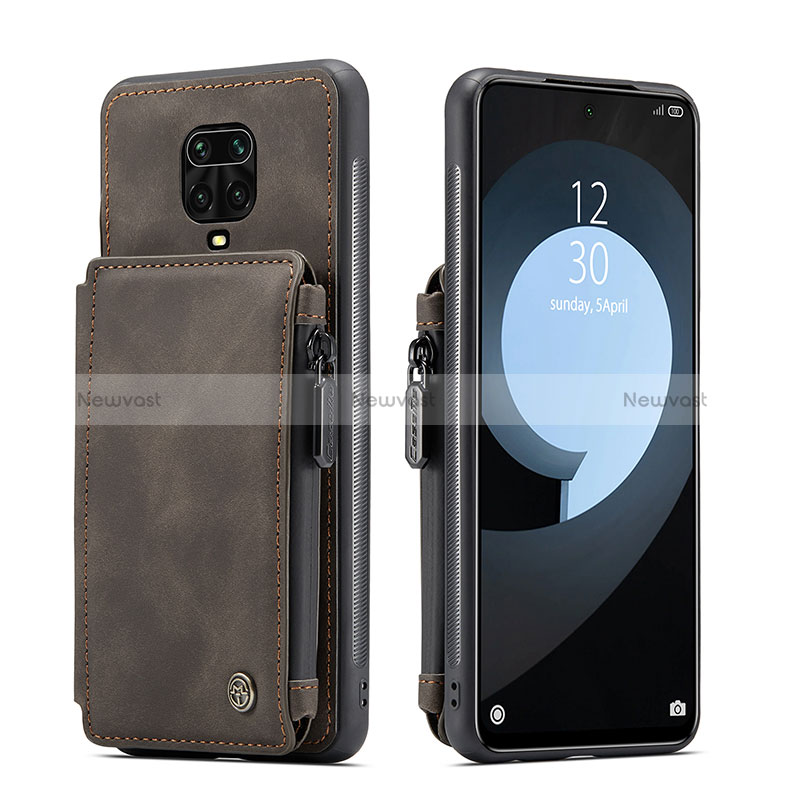 Soft Luxury Leather Snap On Case Cover C01S for Xiaomi Poco M2 Pro Brown