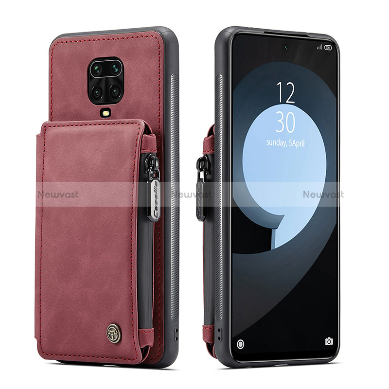 Soft Luxury Leather Snap On Case Cover C01S for Xiaomi Poco M2 Pro Red