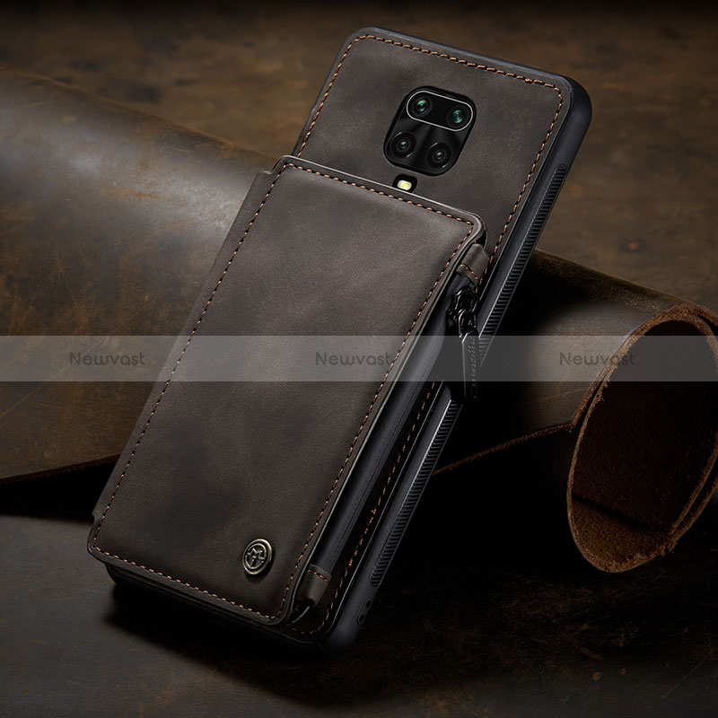 Soft Luxury Leather Snap On Case Cover C02S for Xiaomi Poco M2 Pro Brown