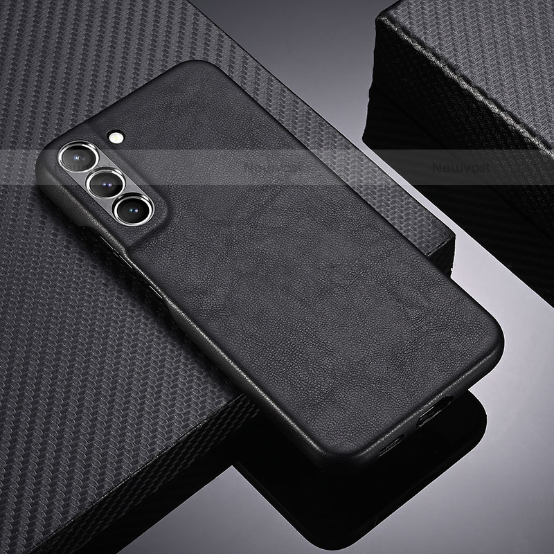 Soft Luxury Leather Snap On Case Cover C06 for Samsung Galaxy S21 Plus 5G Black