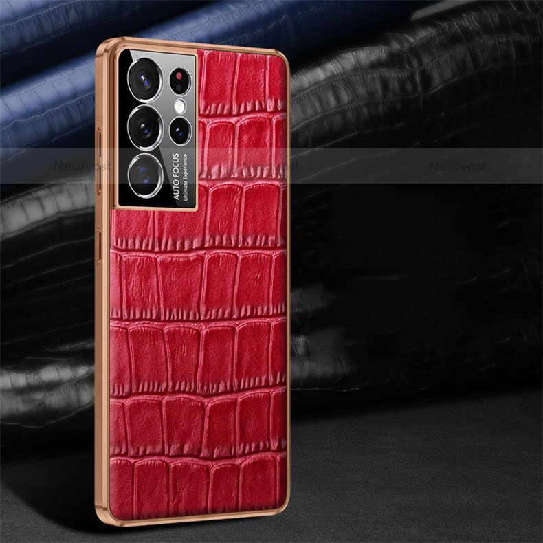 Soft Luxury Leather Snap On Case Cover C09 for Samsung Galaxy S22 Ultra 5G