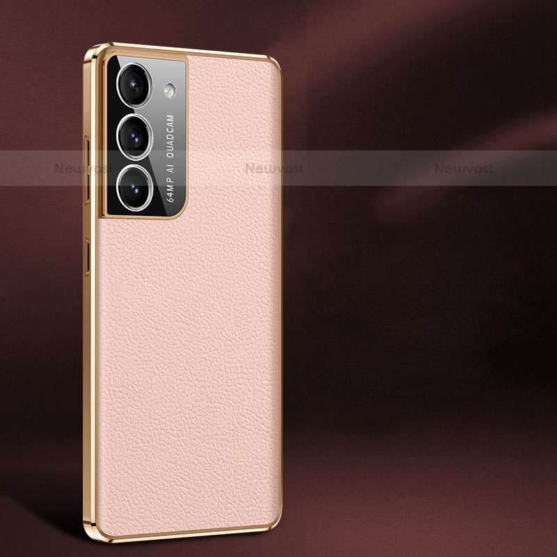 Soft Luxury Leather Snap On Case Cover C10 for Samsung Galaxy S23 Plus 5G Rose Gold