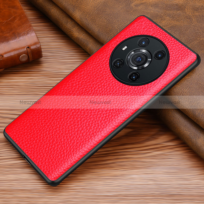 Soft Luxury Leather Snap On Case Cover DL1 for Huawei Honor Magic3 5G Red