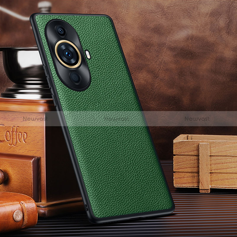 Soft Luxury Leather Snap On Case Cover DL1 for Huawei Nova 11 Green