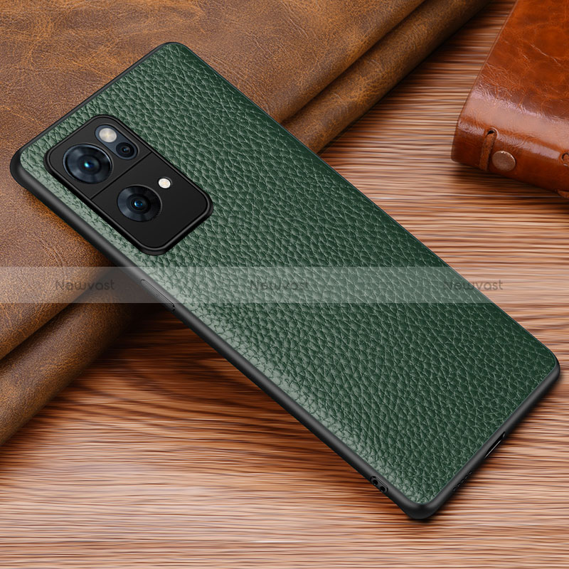 Soft Luxury Leather Snap On Case Cover DL1 for Oppo Reno7 Pro 5G Green